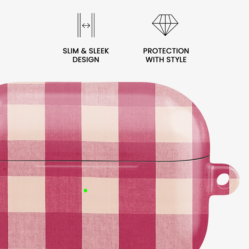 Gingham | Pink I Airpods Case