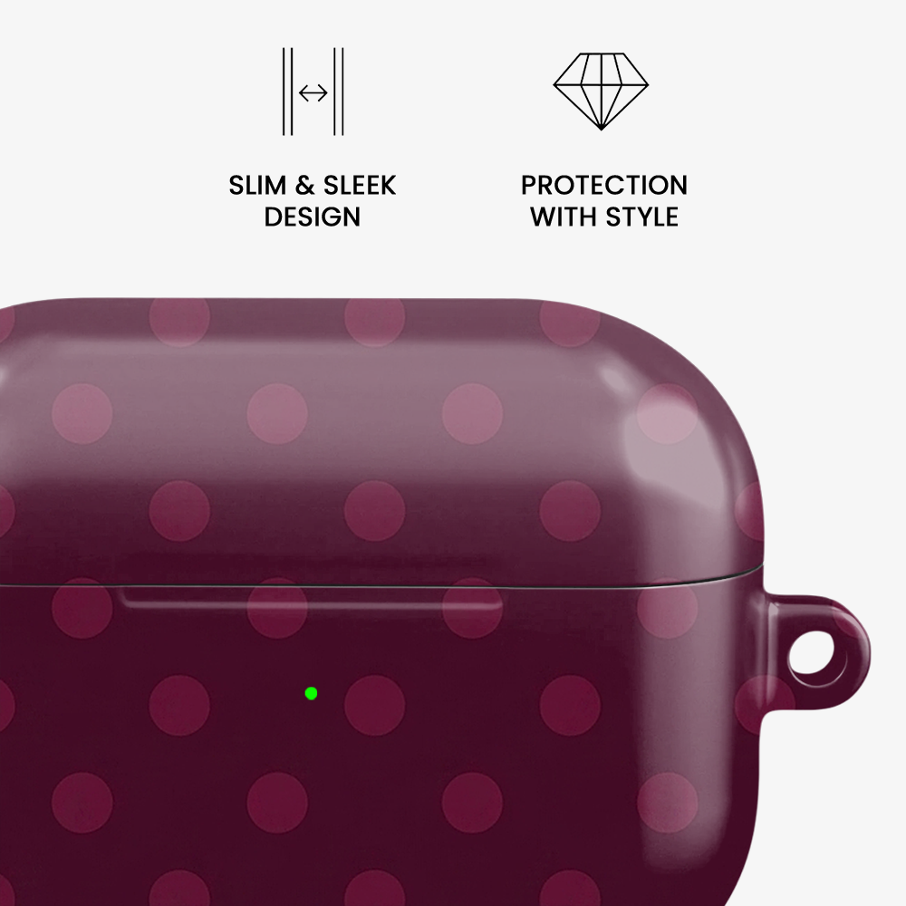 Polka Dot | Burgundy Airpods Case