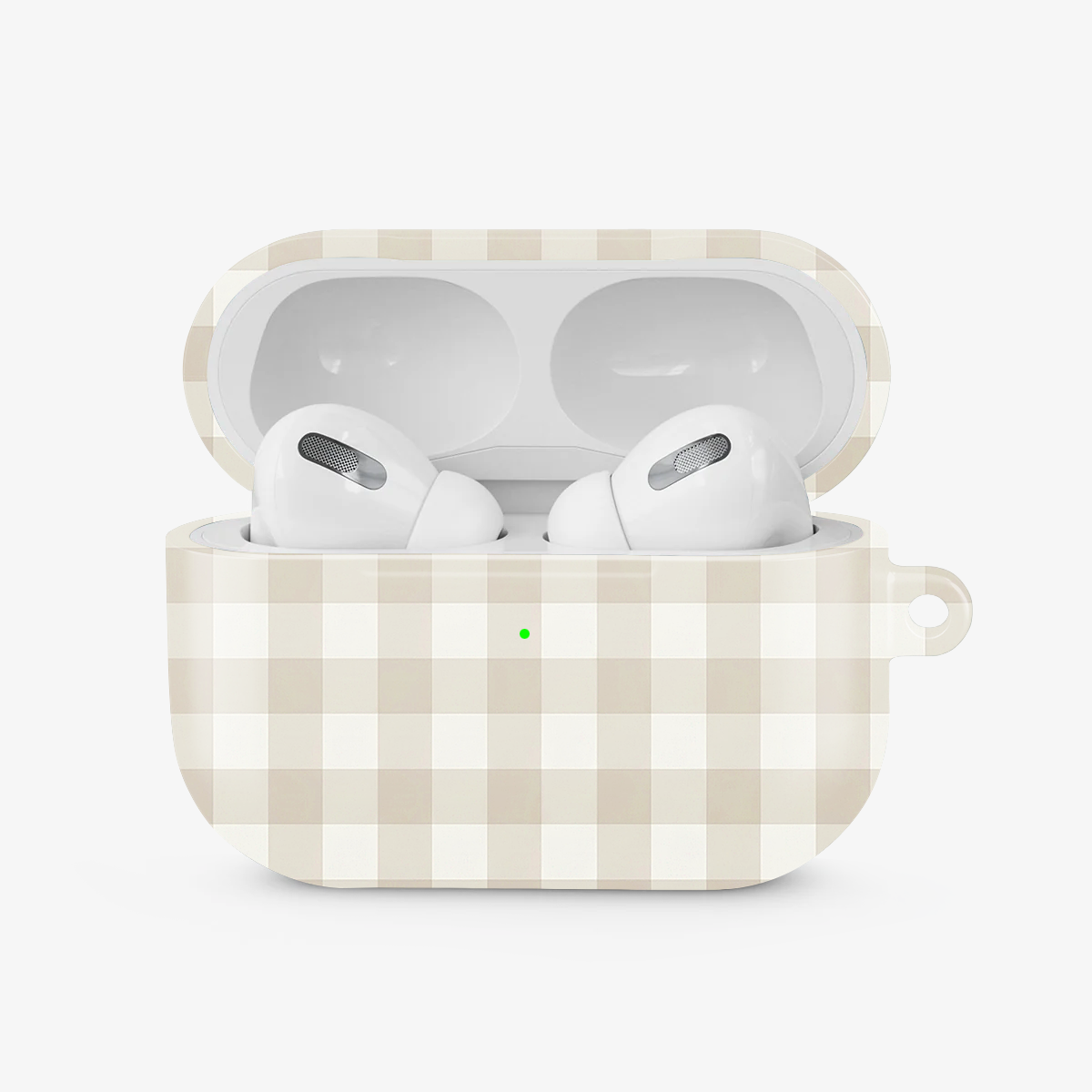 Gingham | Beige Airpods Case