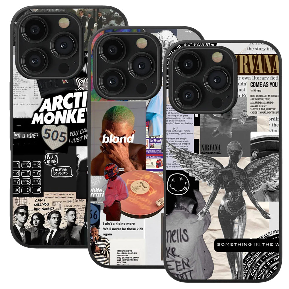 Arctic Monkeys 505 & Frank Ocean Blond & Nirvana Spotify Glass Phone Case Combo of 3