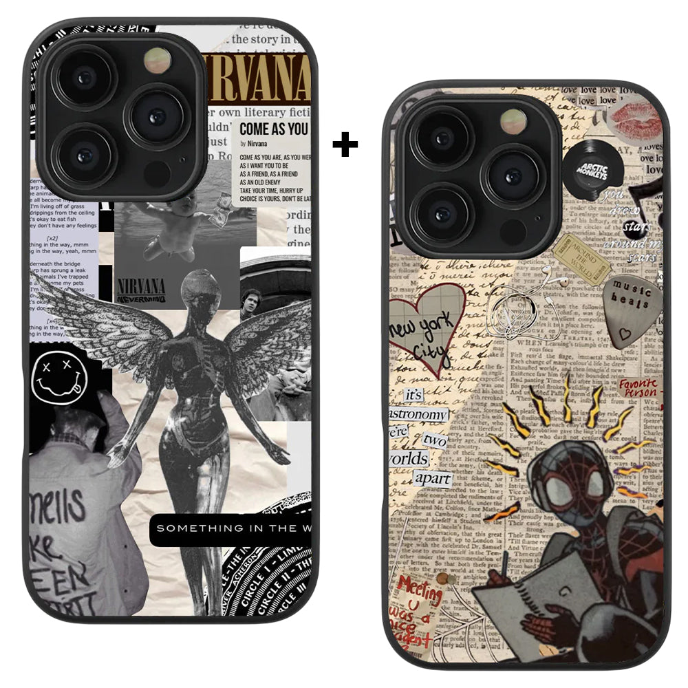 Nirvana & Spider-Man Vintage Glass Phone Case Combo