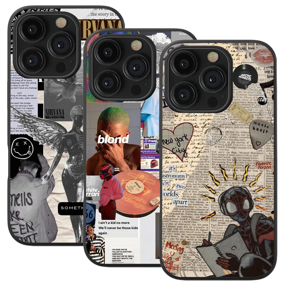 Nirvana & Frank Ocean Blond Spotify & Spider-Man Vintage Glass Phone Case Combo of 3