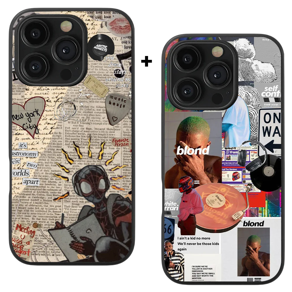 Spider-Man Vintage & Frank Ocean Blond Spotify Glass Phone Case Combo