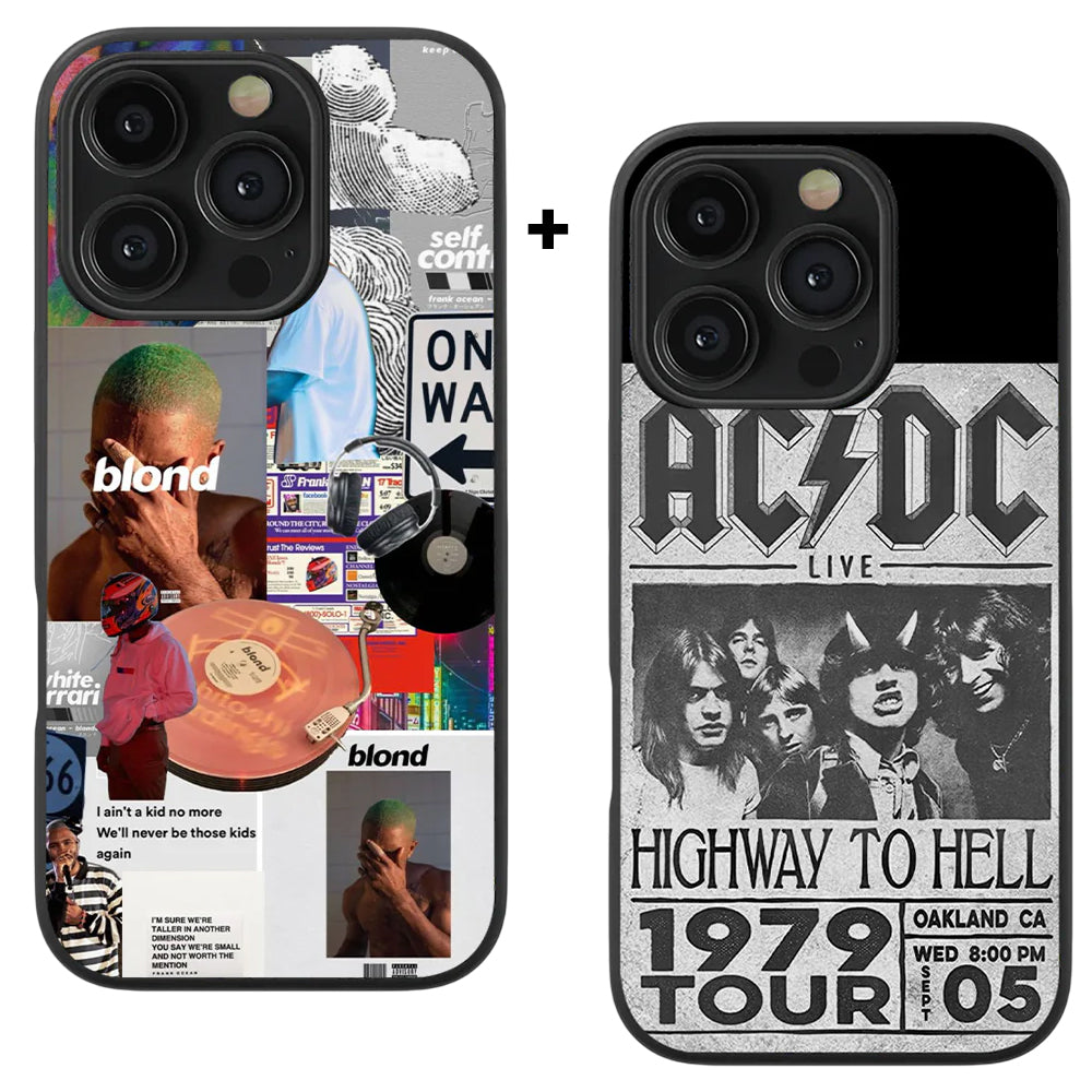 Frank Ocean Blond & AC X DC Spotify Glass Phone Case Combo