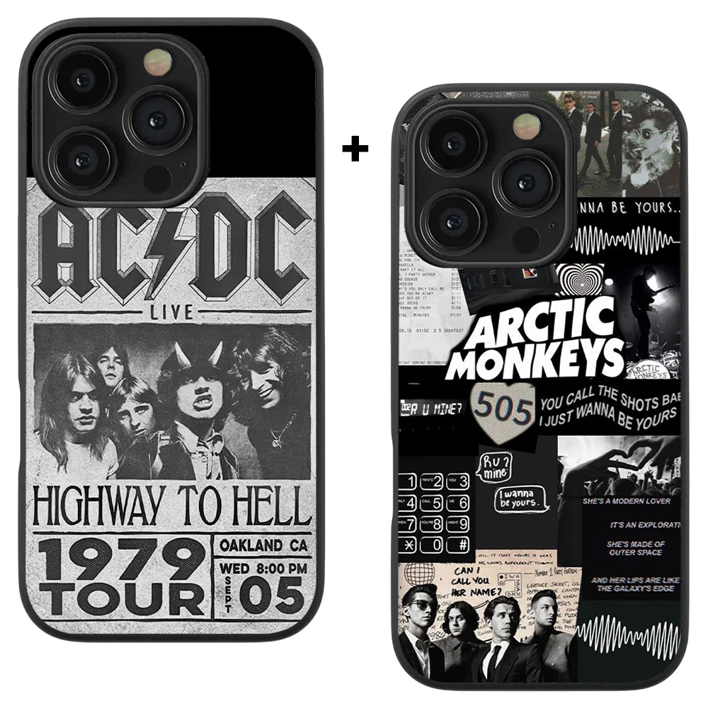 AC X DC & Arctic Monkeys 505 Spotify Glass Phone Case Combo