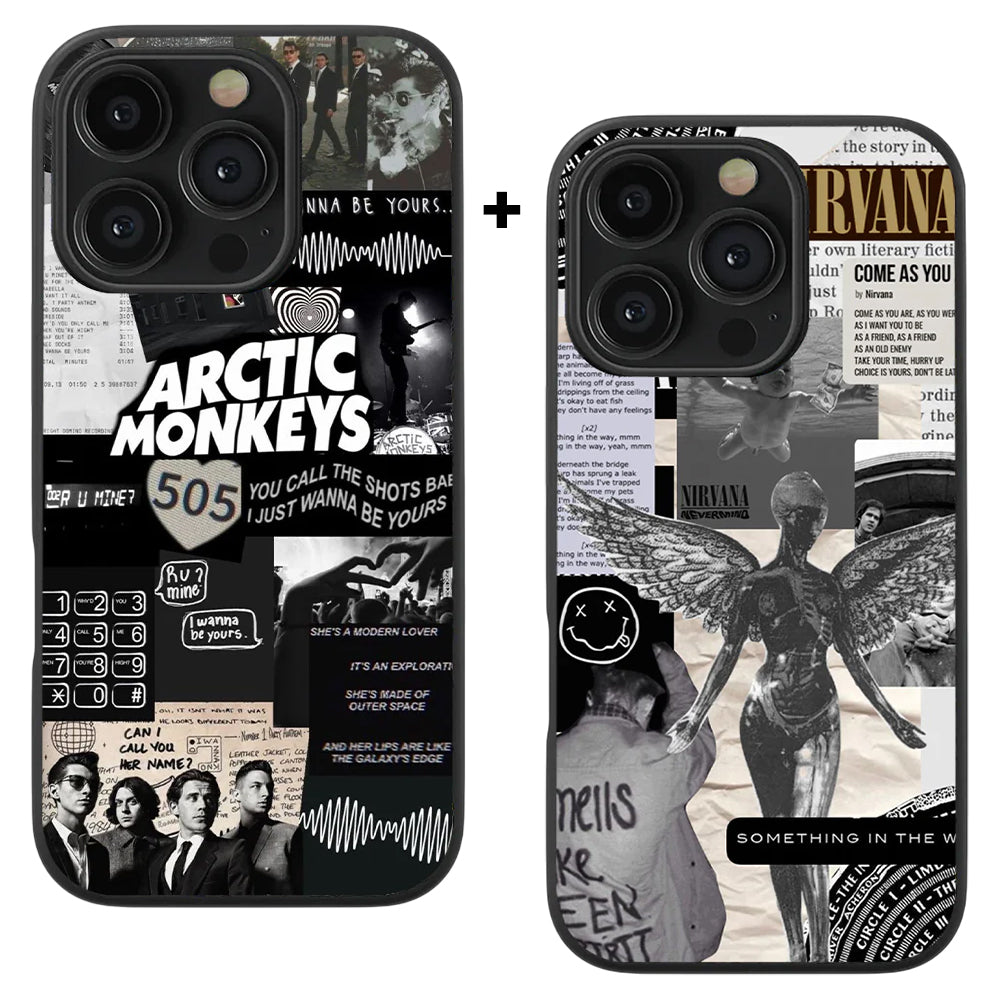 Arctic Monkeys 505 & Nirvana Spotify Glass Phone Case Combo