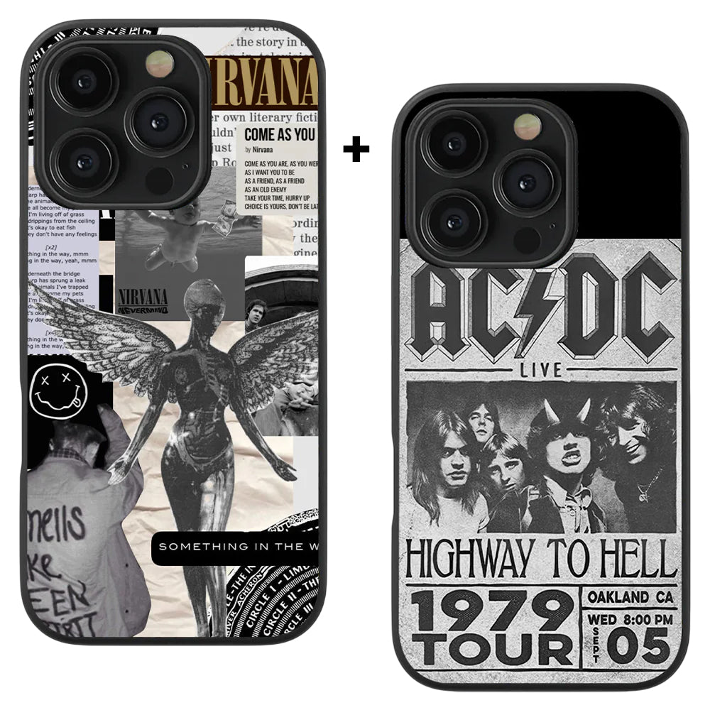 Nirvana & AC X DC Spotify Glass Phone Case Combo