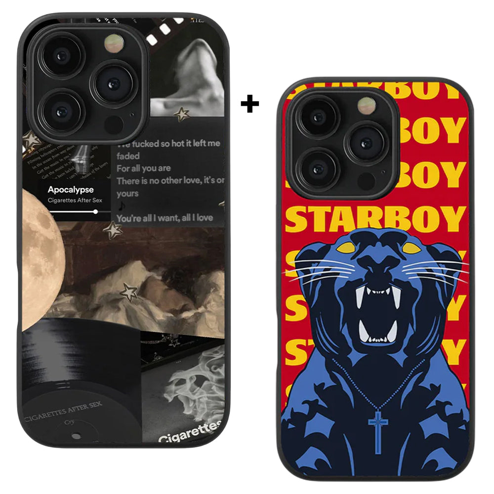 CAS Aesthetic Spotify & StarBoy Glass Phone Case Combo