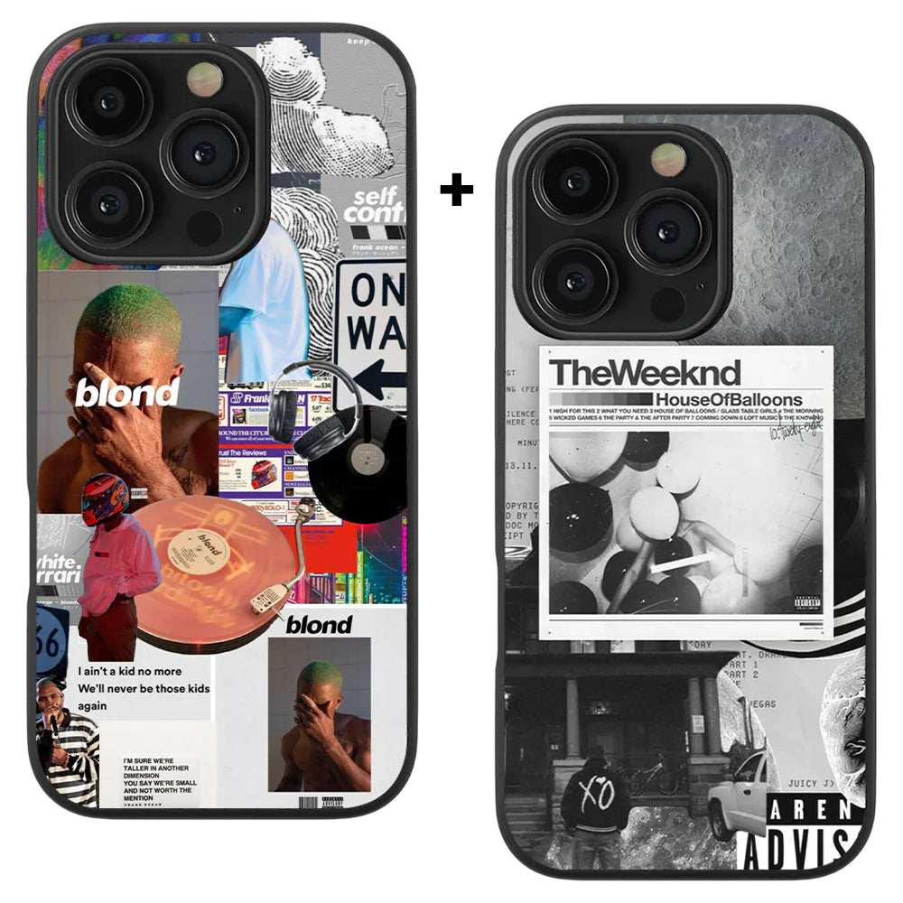 Frank Ocean Blond & The Weekend House of Balloon Spotify Glass Phone Case Combo