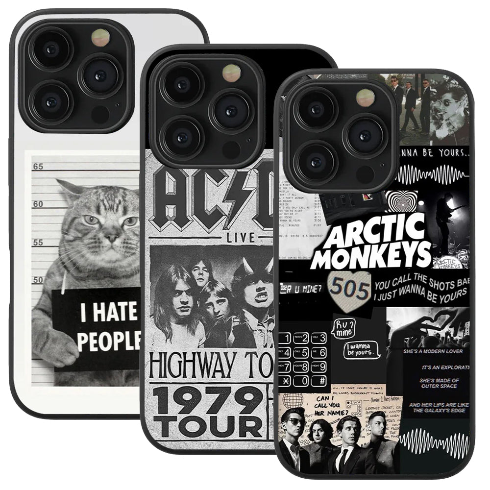 I Hate People & AC X DC Spotify & Arctic Monkeys 505 Spotify Glass Phone Case Combo of 3