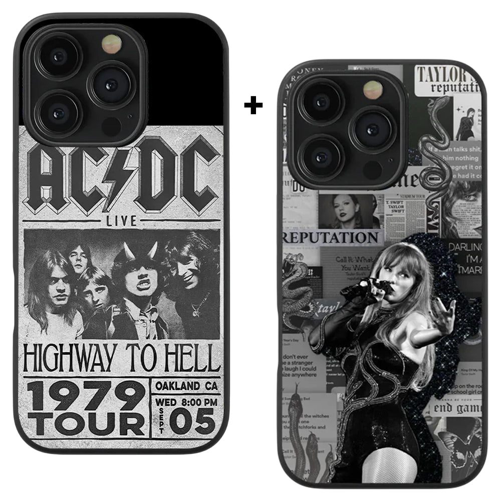 AC X DC & Taylor Swift Collection Spotify Glass Phone Case Combo