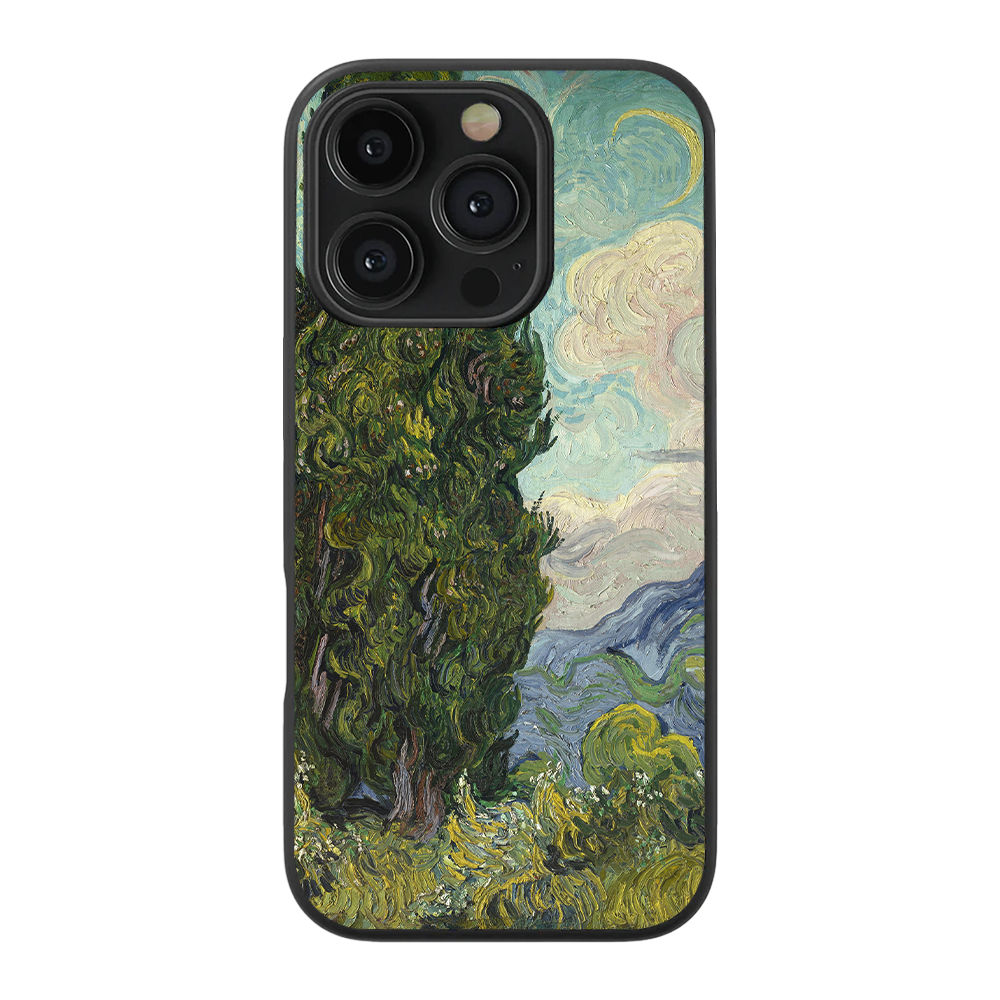 Cypresses Vincent Van Gogh 1889 Glass Phone Case