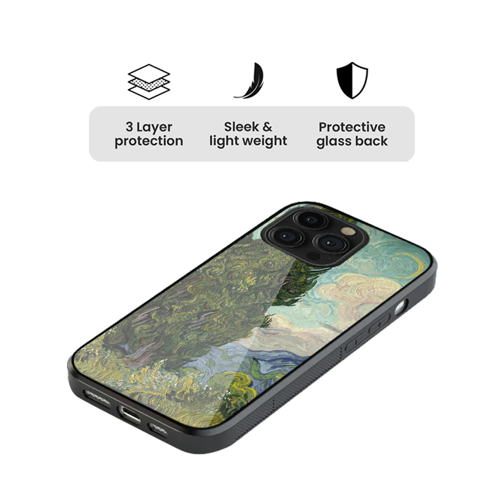 Cypresses Vincent Van Gogh 1889 Glass Phone Case