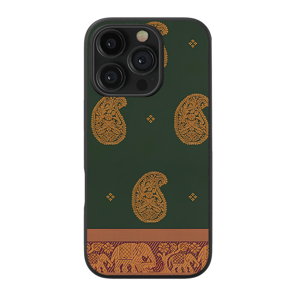 Elephant Leaves Pattern Glass Phone Case