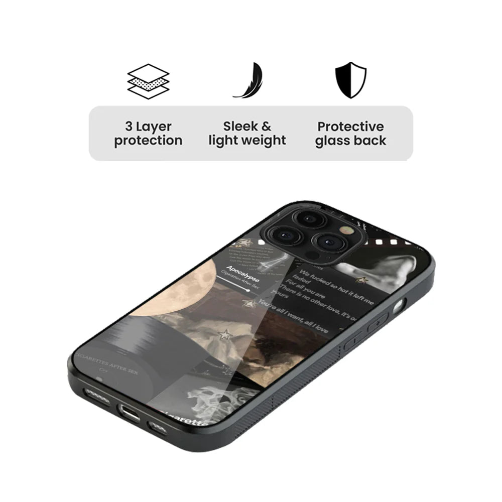 Arctic Monkeys 505 & CAS Aesthetic Spotify Glass Phone Case Combo