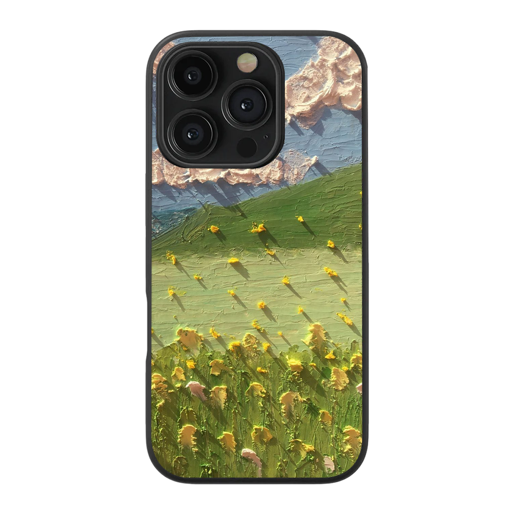 Grass Field Art Abstract Glass Phone Case