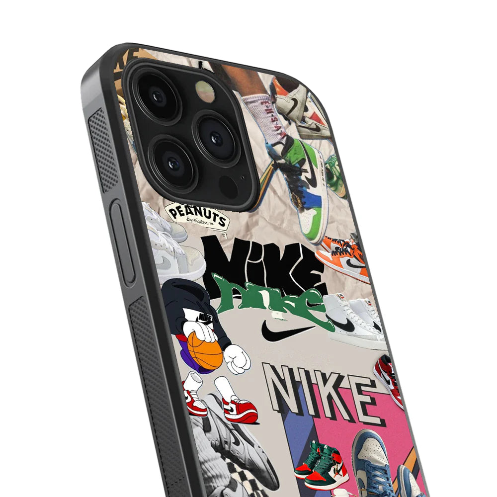 Nirvana Spotify & Nike Abstract Glass Phone Case Combo