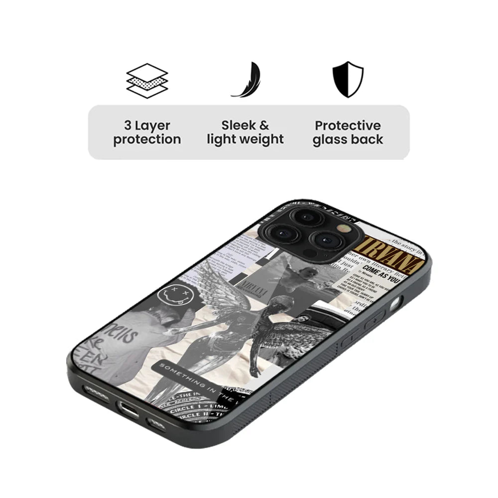 CAS Aesthetic & Nirvana Spotify Glass Phone Case Combo