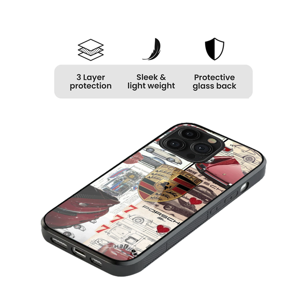 Porsche Aesthetic Glass Phone Case