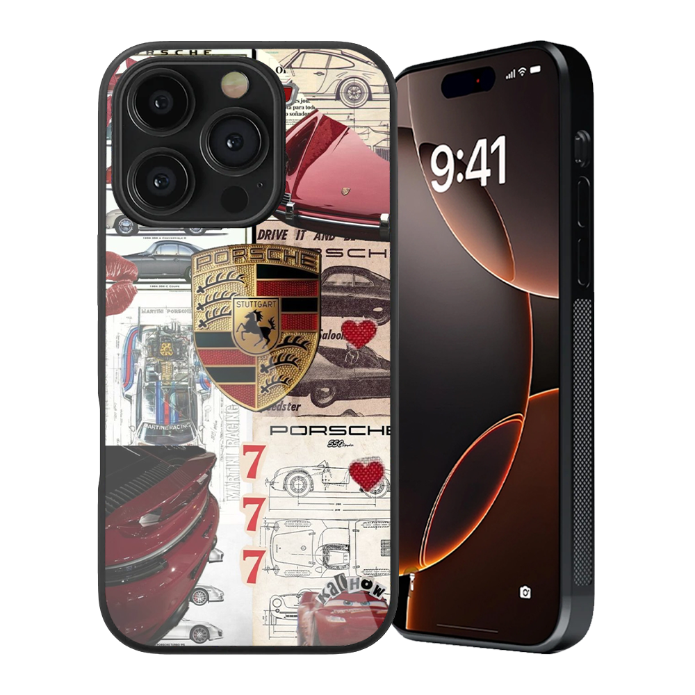 Porsche Aesthetic Glass Phone Case