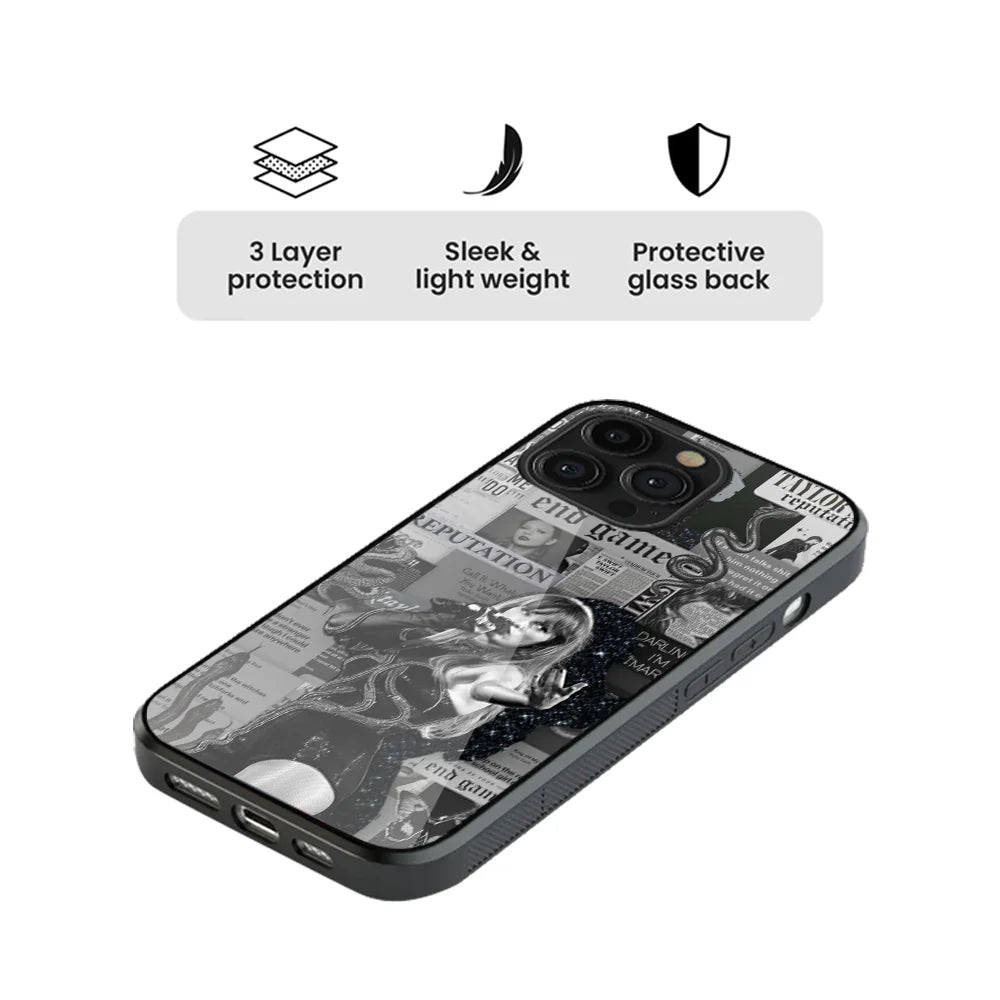 Taylor Swift Collection Spotify & Dark Anime Aesthetic Glass Phone Case Combo