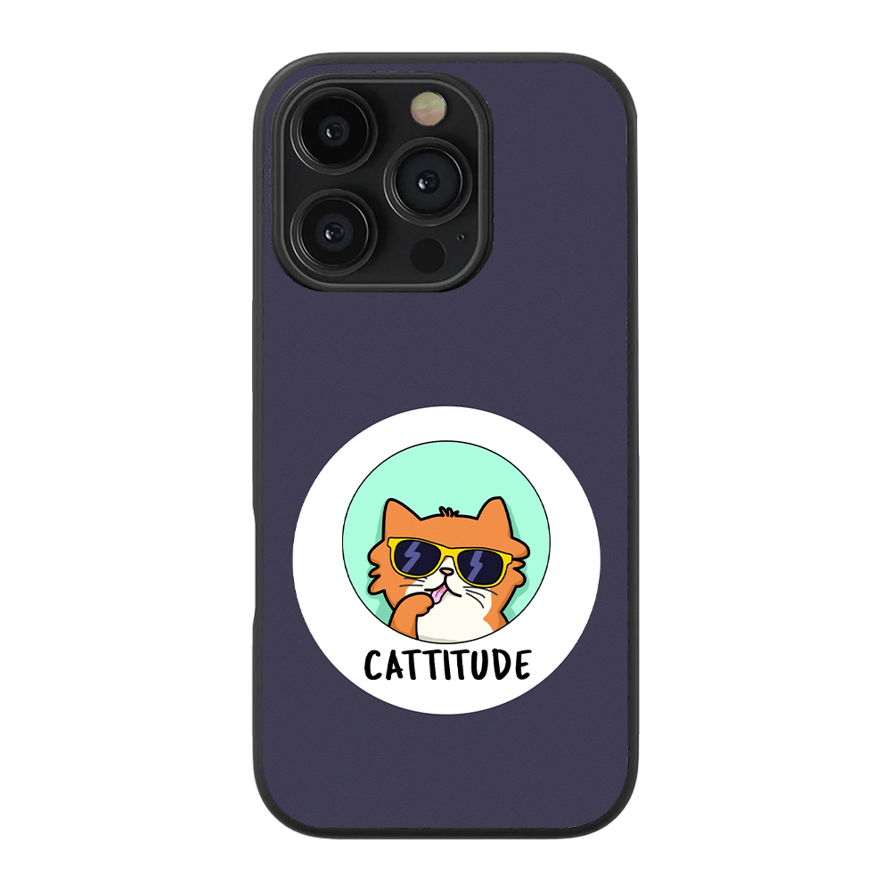 Cattitude Glass Phone Case