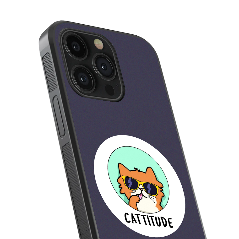 Cattitude Glass Phone Case