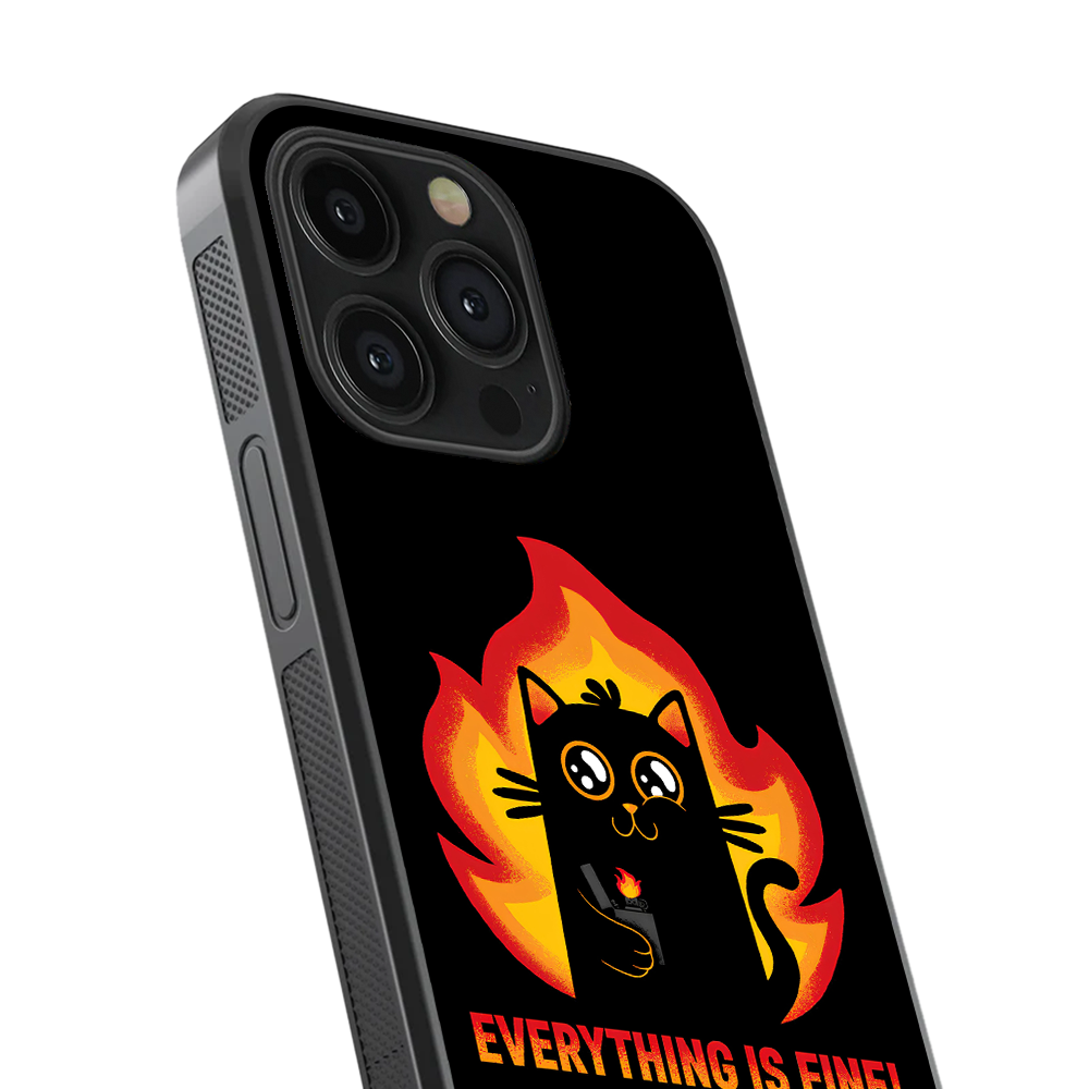 Everything is Fine Glass Phone Case