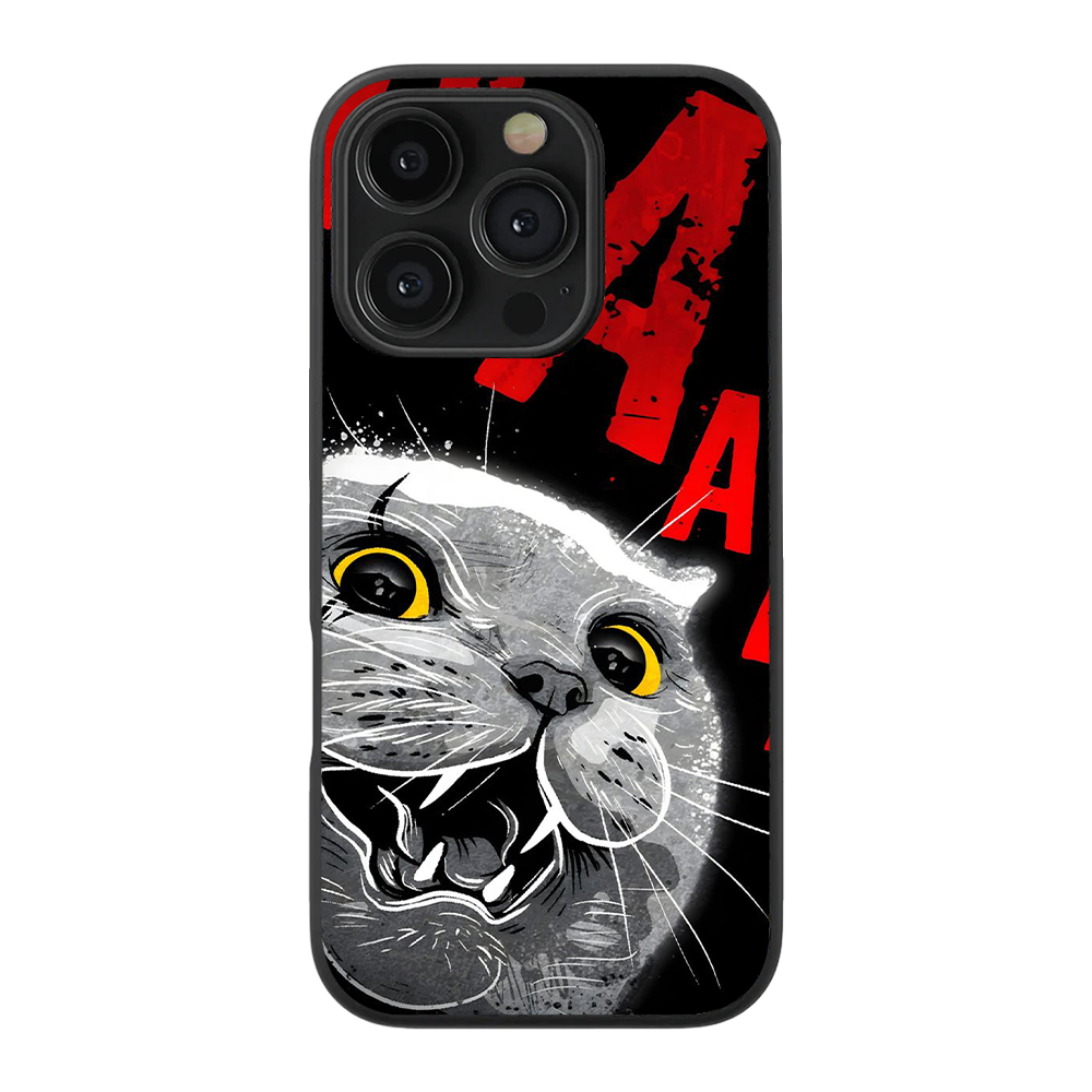 Cat - Hey You Aa Glass Phone Case