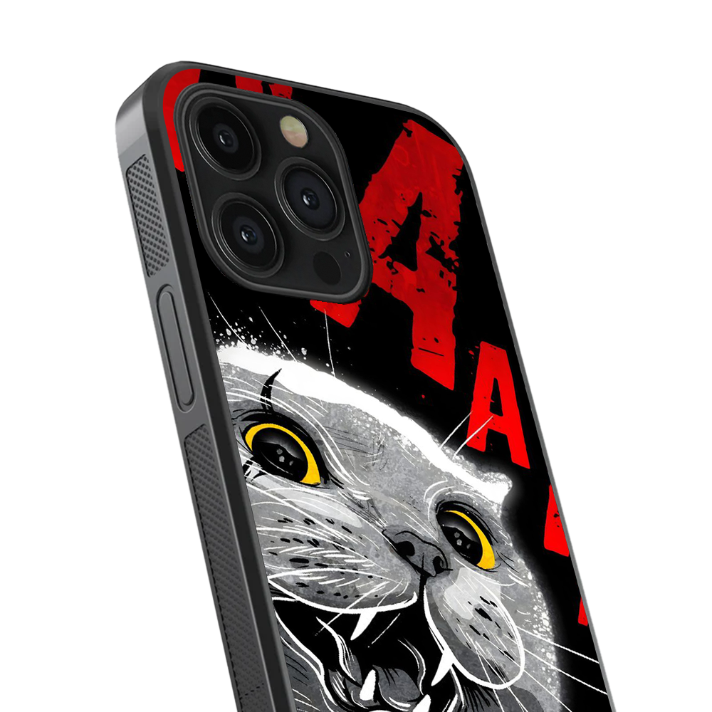 Cat - Hey You Aa Glass Phone Case