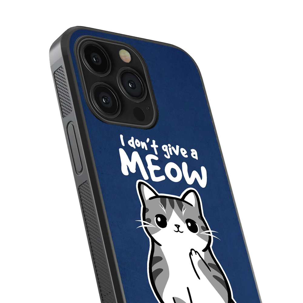 I Don't Give A Meow Glass Phone Case