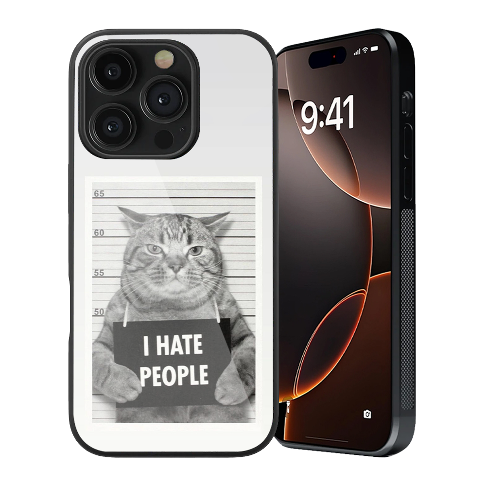 I Hate People Glass Phone Case