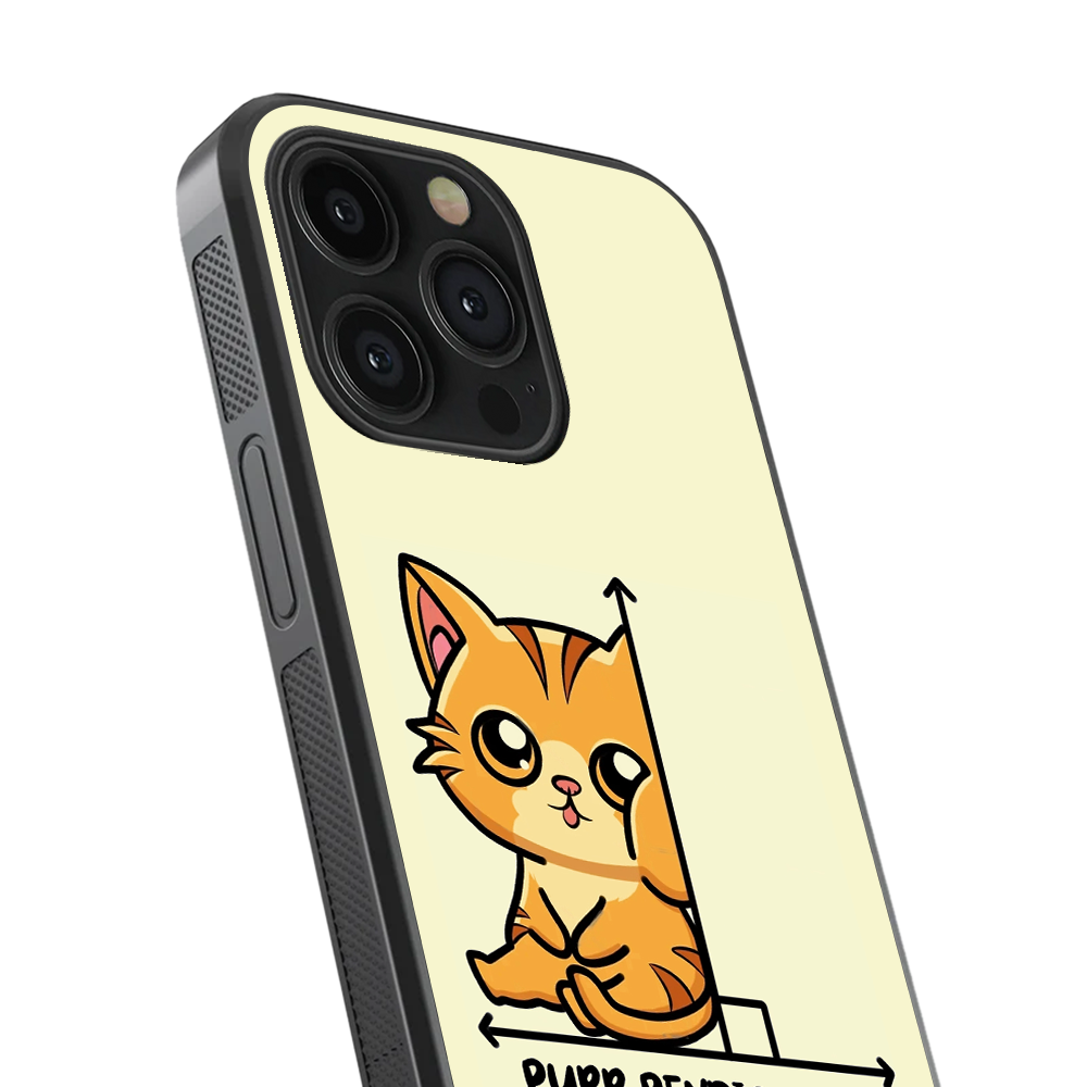 Purr Pendicular Glass Phone Case