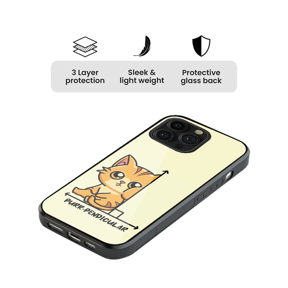 Purr Pendicular Glass Phone Case