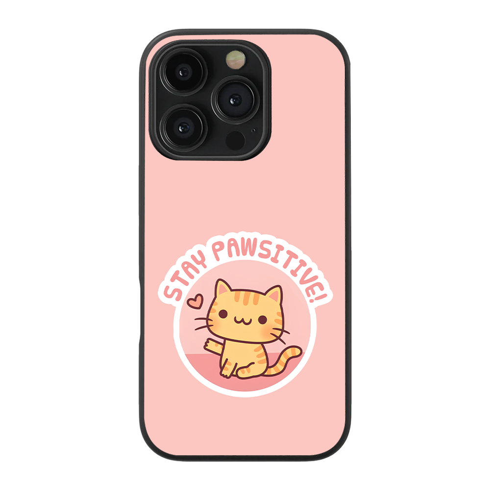 Stay Pawsitive Glass Phone Case