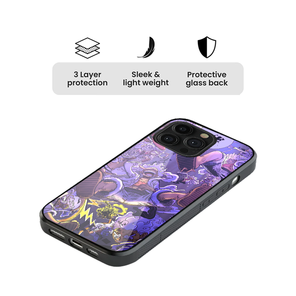 Gear 5 Luffy One Piece Glass Phone Case