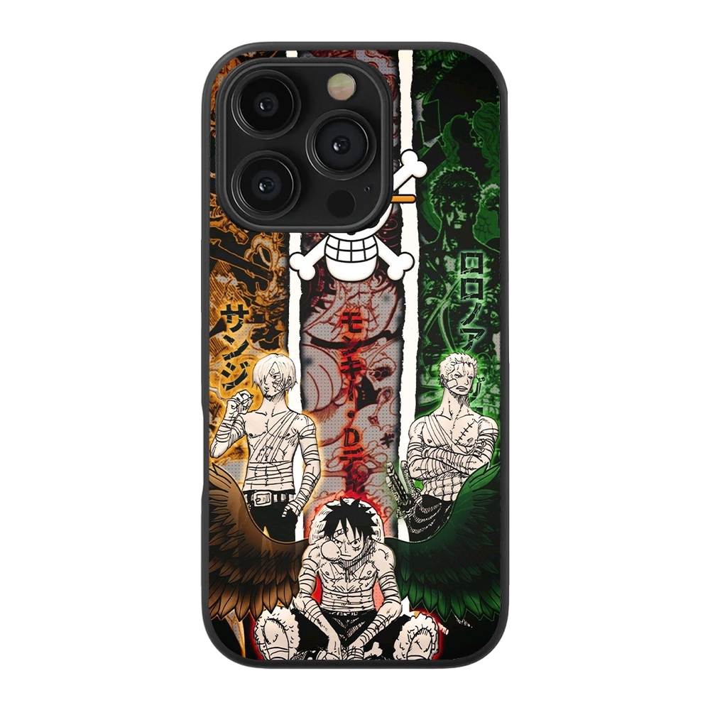 Luffy Sanji Zoro One Piece Glass Phone Case