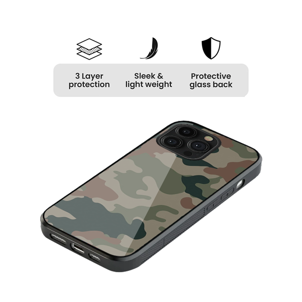 Camouflage Glass Phone Case