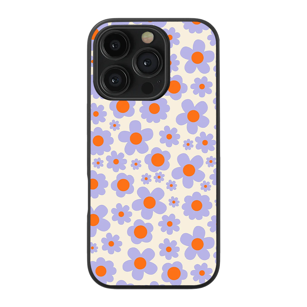 Groovy Flowers Glass Phone Case