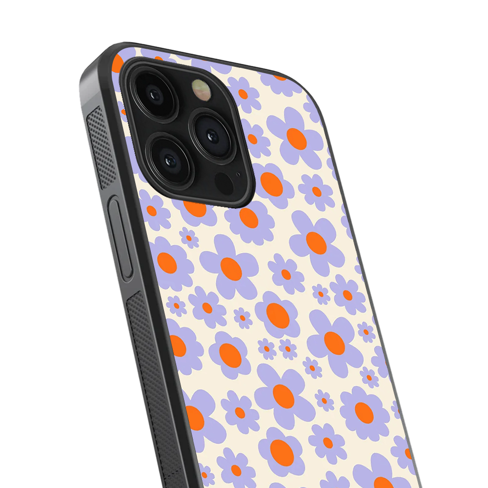 Groovy Flowers Glass Phone Case