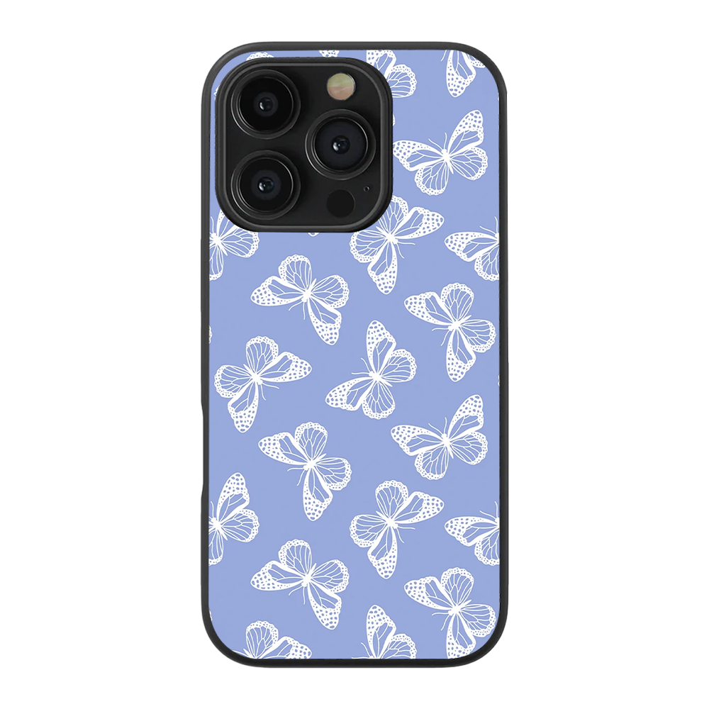 Lavender Butterflies Glass Phone Case