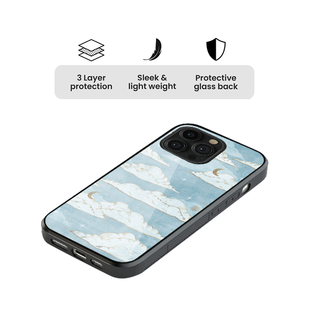 Clouds Designer Glass Phone Case