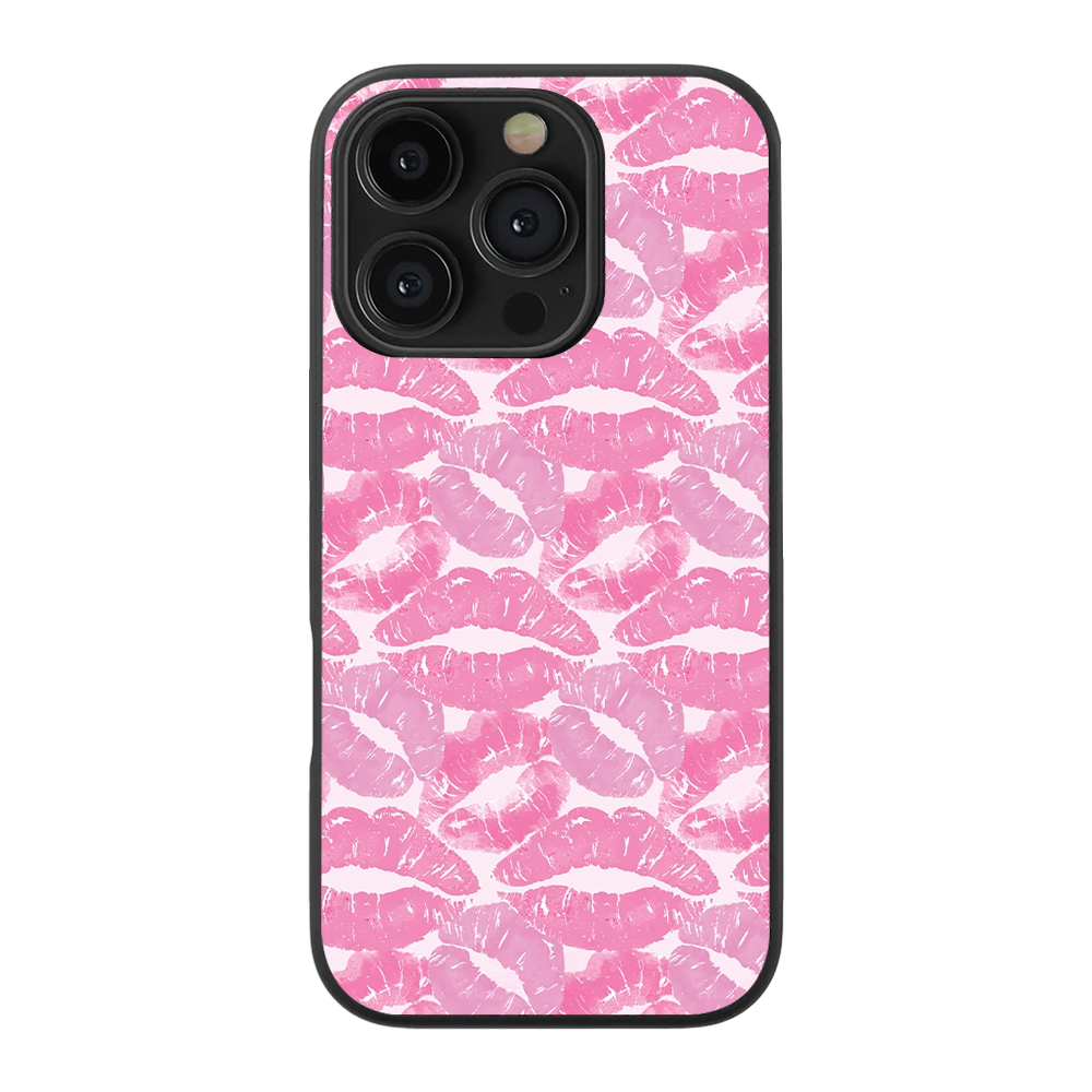 Pink Lips Glass Phone Case