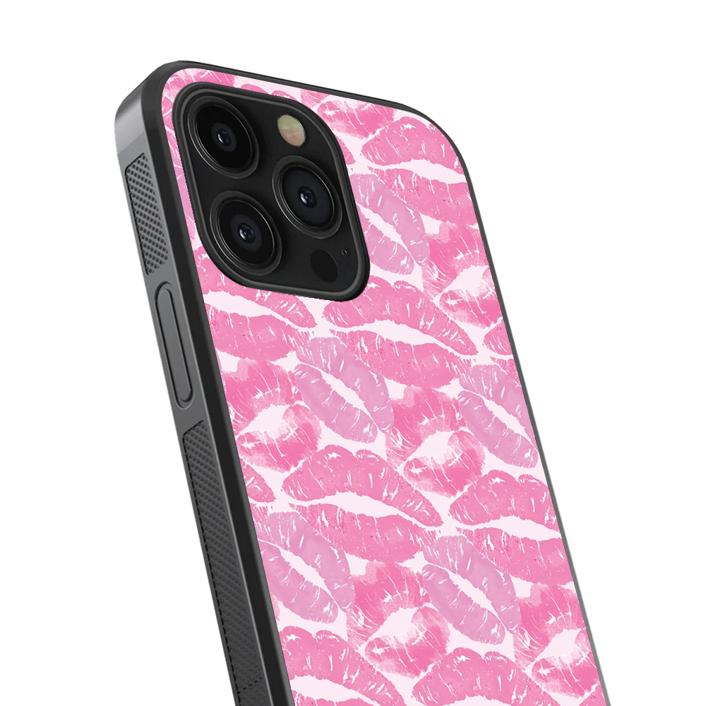 Pink Lips Glass Phone Case