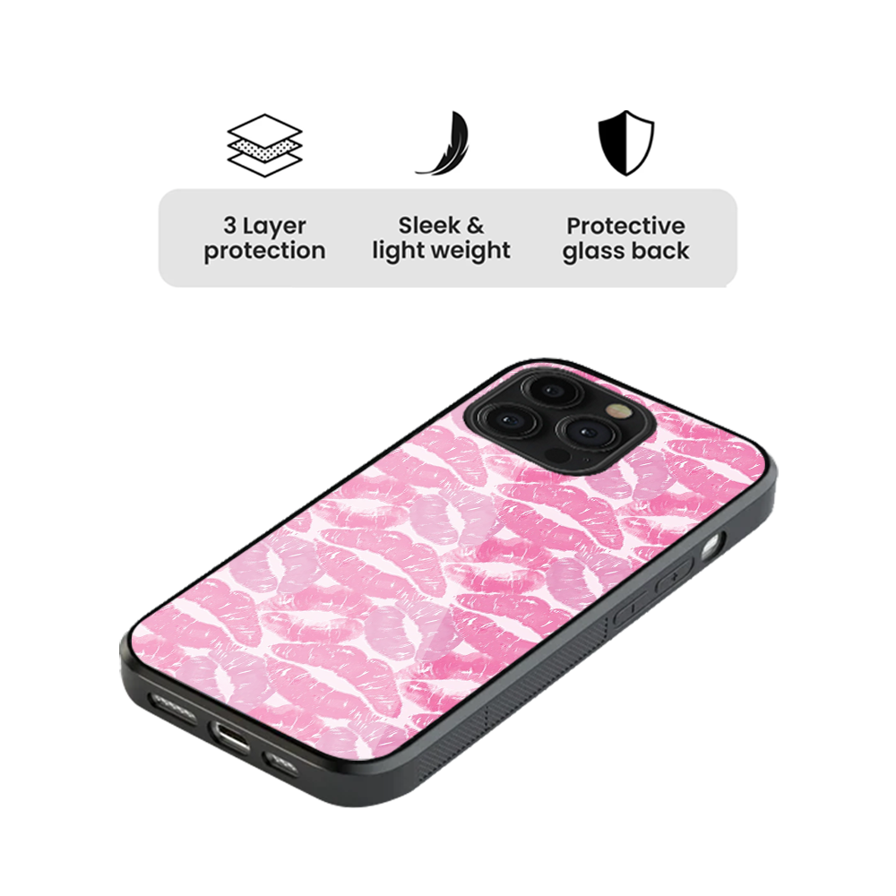 Pink Lips Glass Phone Case