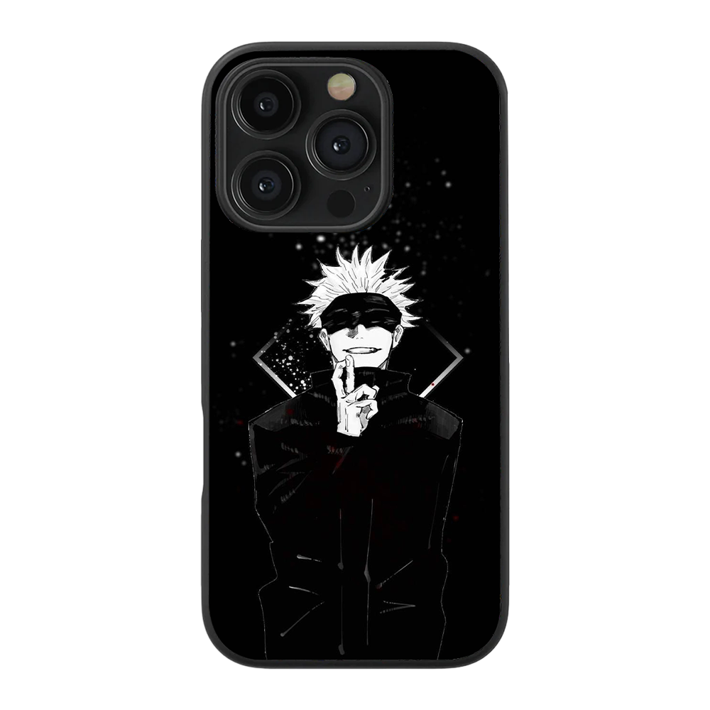 Cool Gojo Satoru Anime Glass Phone Case