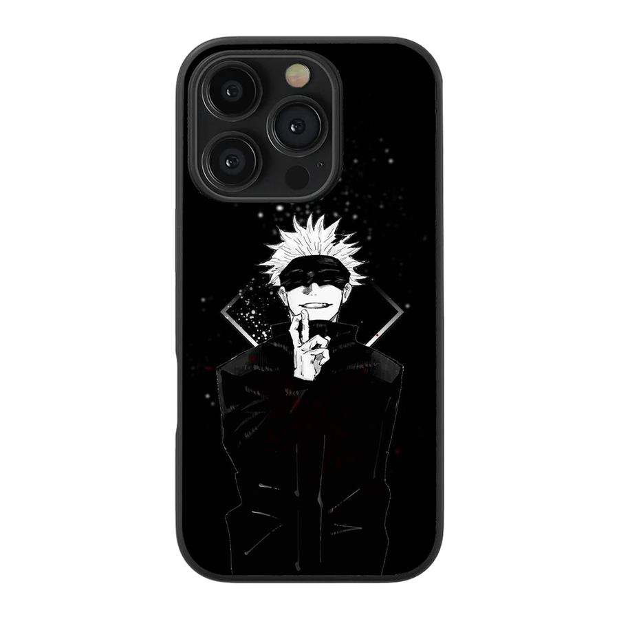 Cool Gojo Satoru Anime Glass Phone Case