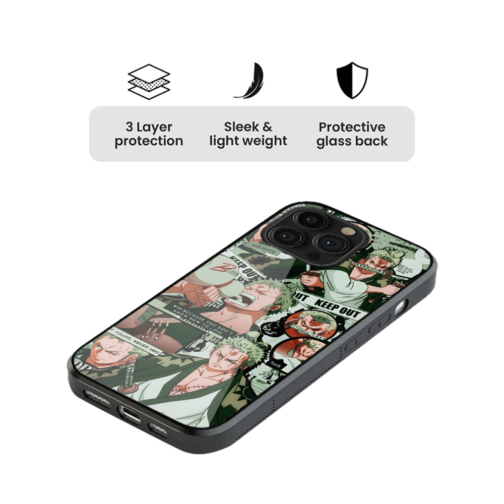 Roronoa Zoro One Piece Poster Glass Phone Case