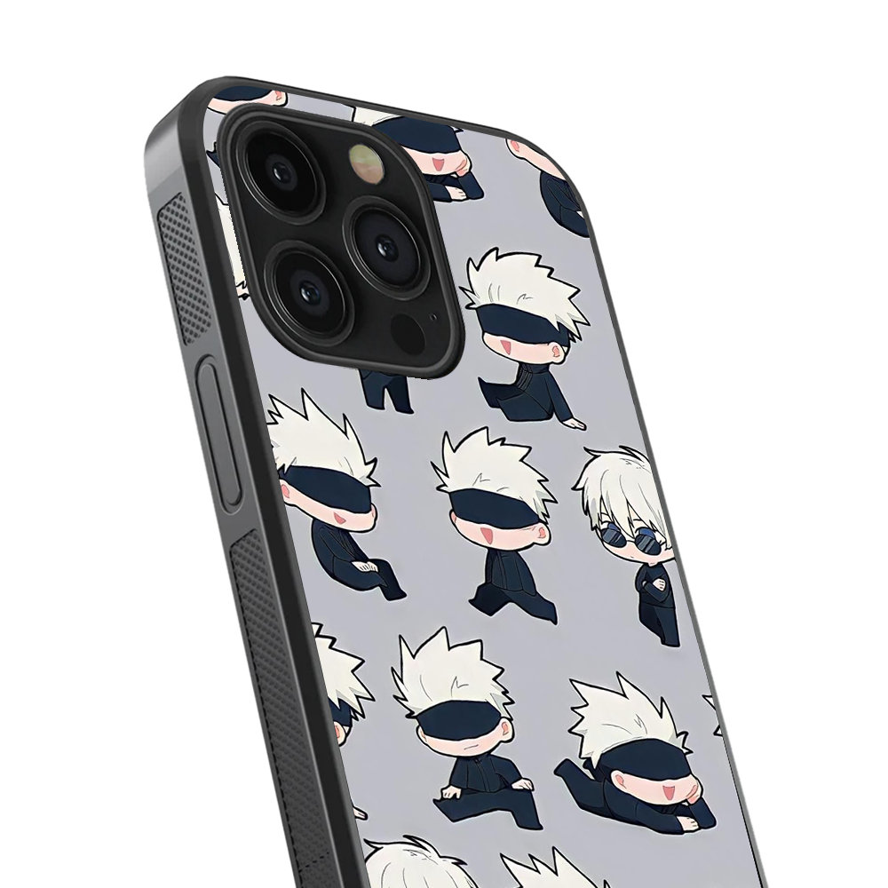 Satoru Gojo Pattern Glass Phone Case