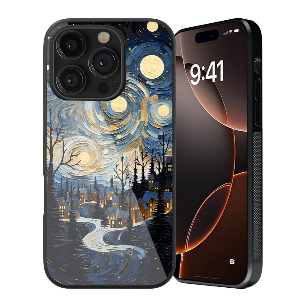 Blue Starry Night Glass Phone Case